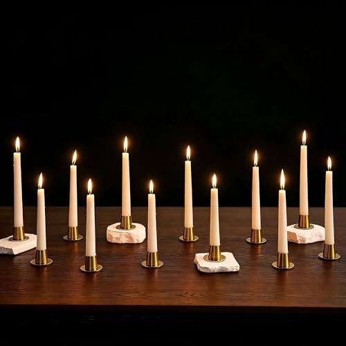 NUPTIO Gold Candlestick Holders Set of 12, Small by Nuptio