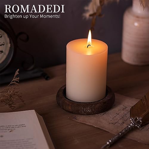 Romadedi Whitewashed Wood Candle Holder Tray, Pack of 4 - Image 3