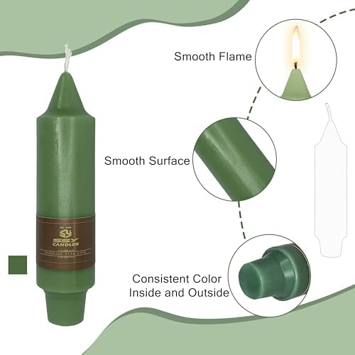 5 inch Short Candlesticks Gradient Green Taper Candles 4 PCS for Dinner Household Wedding Party Home Décor Candles - Image 3