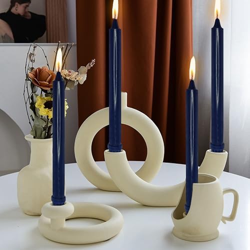 NJAO HOO Indigo Candlesticks 10 Inch Handmade Dripless Taper Candles Unscented Colored Candle Set, Pack of 4 - Up to 9-11 Hours Burn - Image 2