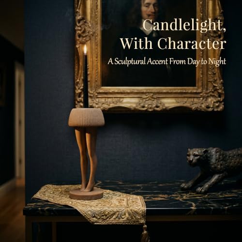 Female Legs Candle Holder for Taper, Jar & Pillar Candles, Brown - Image 7