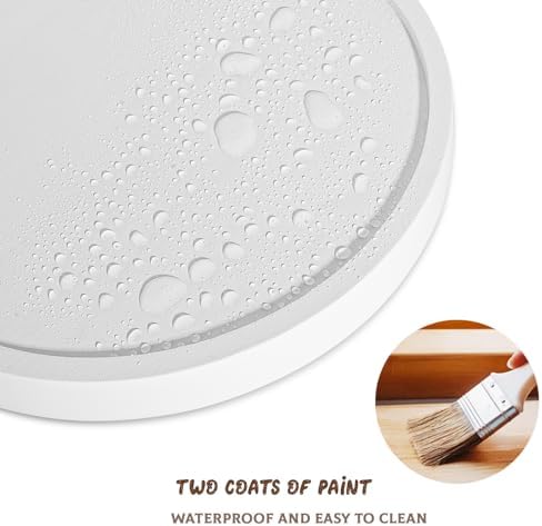 Round Decorative Tray Farmhouse Kitchen Decor Soap Dish, 9" White - Image 4