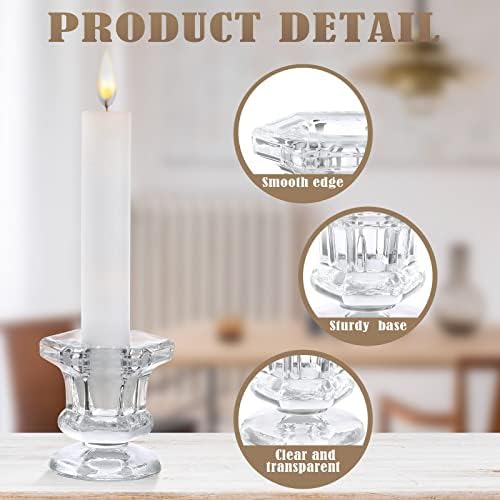 Potchen 18 Sets Glass Candle Holders Wedding Crystal, Clear, 18 Pieces - Image 7