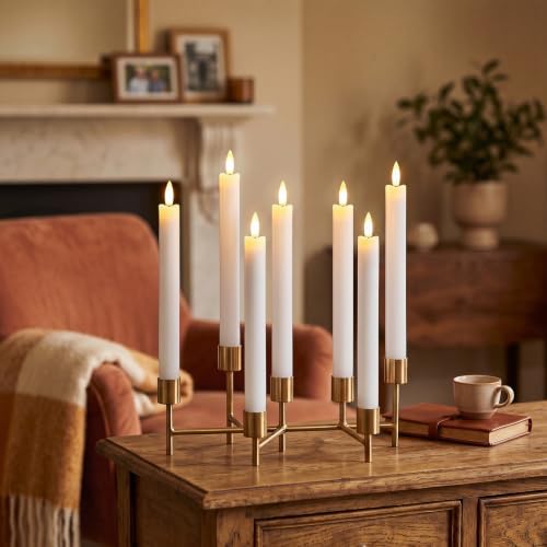 GenSwin Flameless Taper Candles LED Battery Operated Remote Timer White - Image 3