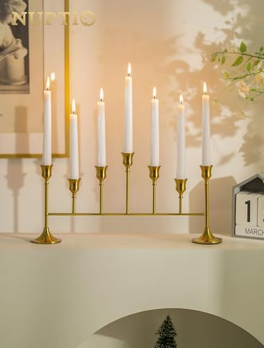 NUPTIO Candlestick Holder for Taper Candle: Gold Candelabra for Centerpiece - Image 5