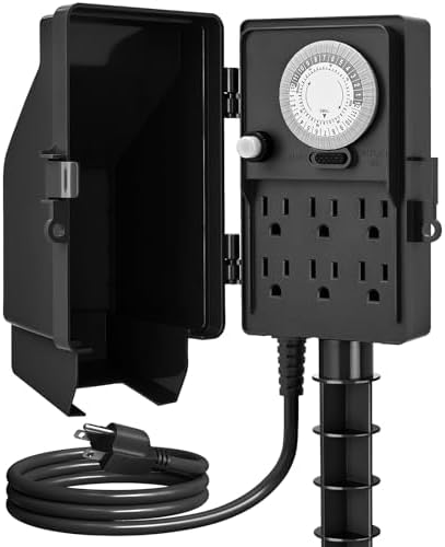 Outdoor Power Stake Timer 24-Hour Mechanical Timers Waterproof by SURAIELEC