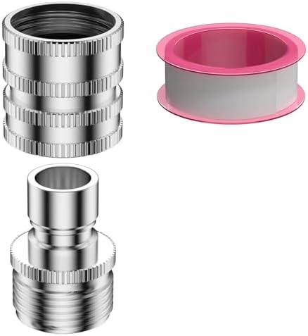 Garden Hose Quick Connect Fittings Set,3/4 Inch GHT Stainless Steel Water Hose Quick Connect for Garden Hoses,Faucet,Sprinklers,Spray,Durable Male To Female Hose Adapter(1 Female+ 1 Male) by MENGBEI