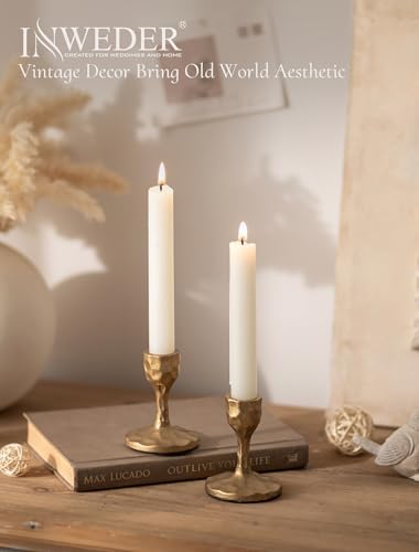 Antique Brass Candlestick Holders: Cast Iron Taper Candle Holder - Image 3