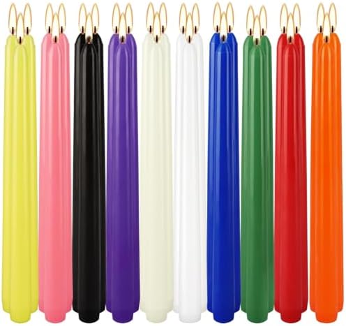 30-Pack 10-Color Taper Candles - 10 Inch Dripless & 10-Hour Burn｜Wedding/Birthday/Home Decor with Premium Wax - Image 2