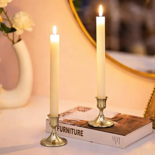 12 Pcs Candle Holders for Candlesticks, Gold Candlestick Holders Set for Table Centerpiece, Vintage Taper Candle Holders, Home Decor, Weddings, Festival and Dining Parties(Gold) - Image 7