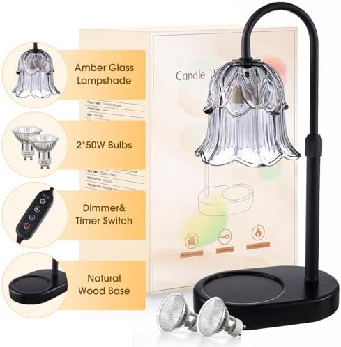 Candle Warmer Lamp Adjustable Timer Electric－ Gray Flower Shaped Wax Melting Lamp - Image 3