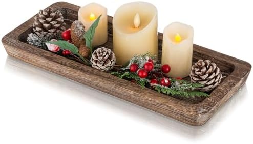 Romadedi Wooden Decorative Tray Candle Holder by ROMADEDI