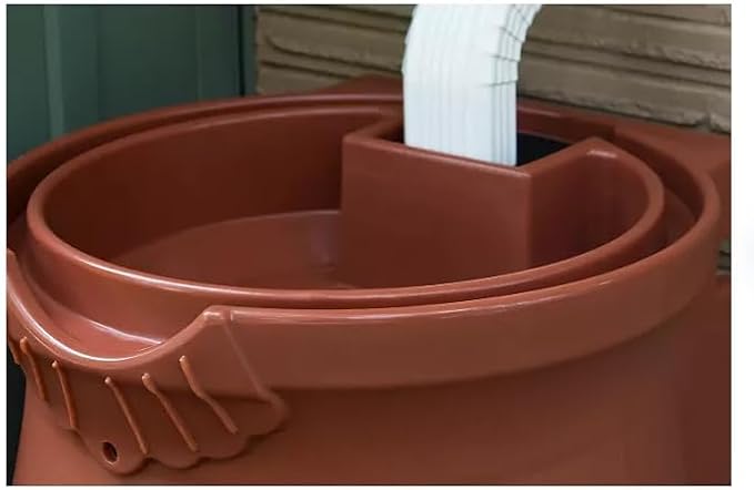 Rain Wizard Decorative Urn Rain Barrel, Durable polyethylene Resin, with Brass Spigot, Flat-Back Design,Perfect for Gardening Any Home (Terra Cotta, 50 Gallon)