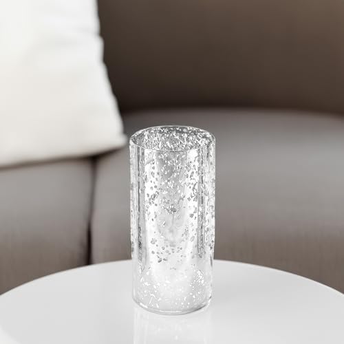 WGVI Hurricane Candle Holder Sleeve, W: 4", Ht: 8", Silver Speckled Glass Cylinder Open Both Ends, Chimney Tube Shade, 6 Pieces - Image 4