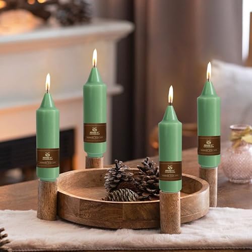 Sage Green Short Taper Candle 5 Inch Candlesticks Unscented Dripless Tapered Candle Set for Home Decor Wedding Party Dinner Candles, 4 Pack - Image 2