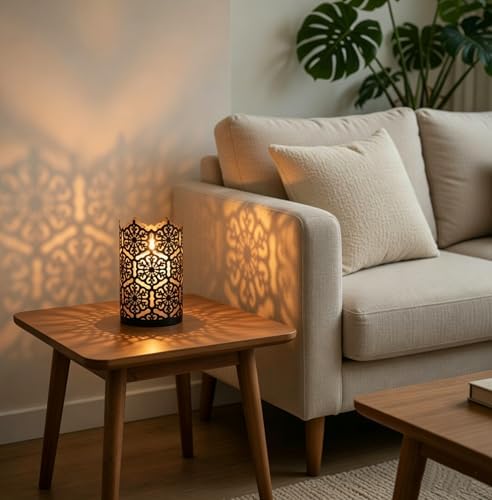 Hosley's Set of 2 Flower 7" High Cut Bronze Candle Holder & Lantern. Ideal for Use with Hosley Highly Scented Candles, Jar Candles. Can be Used as a Decorative Centerpiece in Your Living/Dining Room - Image 3