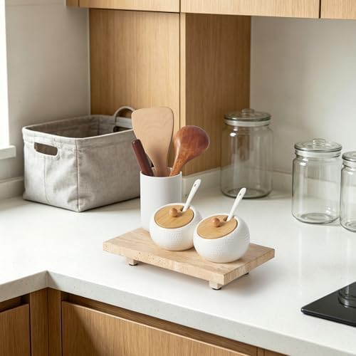 Natural Travertine Tray Pedestal Stand, Stone Riser for Bathroom & Kitchen - Image 6