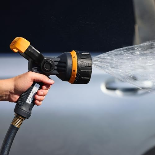 Melnor 65157AMZ Torrent 7-Pattern Hose Nozzle, High-Flow Spray with Metal Core and Flow Control Lever, Heavy-Duty Water Nozzle for Cleaning and Watering, Black, Orange - Image 6