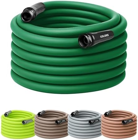 Flexzilla Colors Garden Hose 5/8 in. x 75 ft., Lightweight All-Weather Water Hose, Durable and Flexible, Leak-Free Connections, Forest Green by Flexzilla