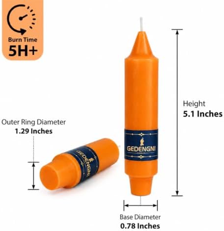 Orange Short Taper Candles 5 Inch, Gedengni 4 Pack Mini Taper Candles, Pumpkin Orange Dripless Candle Sticks for Fall Decor Thanksgiving Table Centerpiece Wedding Dining Room & Home Decoration - Image 4
