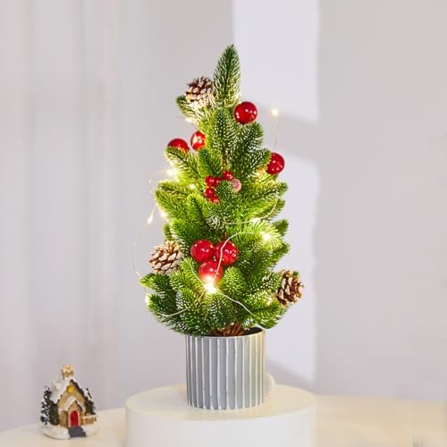 Classic Small Christmas Tree Table Decor (Red Pine) - Image 6