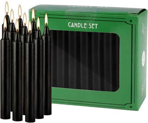 YOROXRG Set of 40 Black Candles – Spell Chime Candles for Halloween, Rituals, Prayer, Birthdays, Meditation, Altar - 4 Inch Tall, Unscented - Image 5