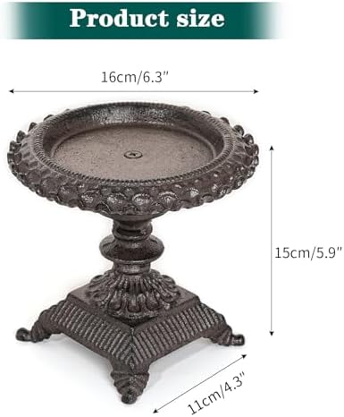 Sungmor Cast Iron Pillar Candle Holder-Rustic Style 5.9in Tall Candle Stand - Image 6
