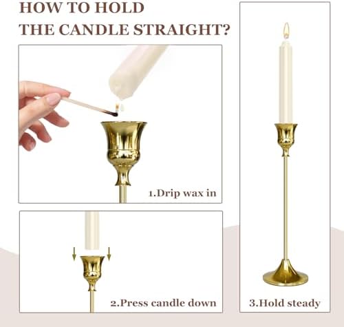 Showin Candlestick Holders Silver, 3 Packs Taper Candle Holder for Candlesticks, Candle Sticks Holder Decor for Home Decor - Image 4