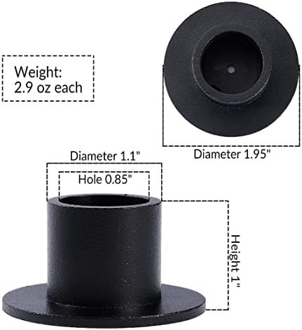 4PCS Matte Black Iron Taper Candle Holders, Standard Fit, Table Decor - Image 3