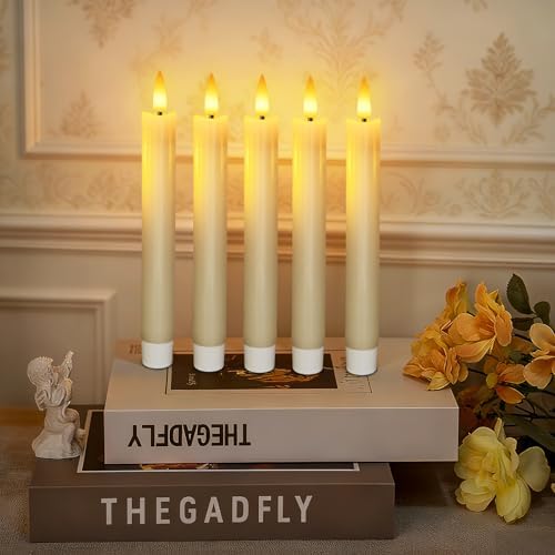 7 Inches Flameless Taper Candles with Remote Timer, Real Wax Ivory Short Led Candlesticks, 3D Wick Light Battery Operated Candlesticks for Christmas Home Wedding Table Decor, 12 Pcs - Image 2