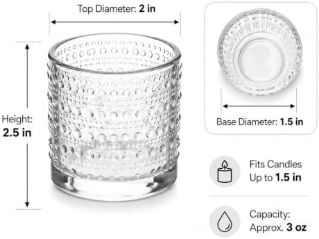 12 Pack Clear Votive Candle Holders,Glass Tea Light Candle Holder - Image 3