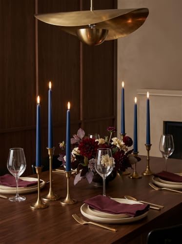 10" Classic Taper Candles, Navy Blue, 4-Pack, 7-8 Hours Long Burning, Unscented Tall Candlesticks - Image 5