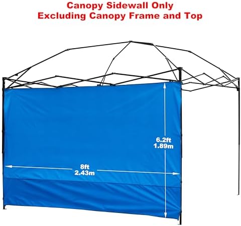 NINAT Canopy Sunwall Sidewall Gazebos Tent Waterproof for 8x8ft Pop up Straight Leg Gazebos Outdoor Instant Canopies 1 Pcs Blue Only - Image 2