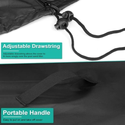 Sand Pool Filter Cover - 33x24x33.8in abovee Ground Pool Pump Cover | Adjustable Fabric Sand Filter Pump Filter Protection, Durable Waterproof Pump Protection, Weather-Resistant Accessory for Storage