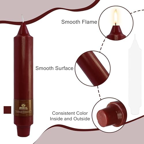 Red Taper Candles Unscented Tapered Candlesticks 7 Inch Dinner Candle 4 PCS Smokeless Candle for Christmas Household Wedding Home Decor - Image 3