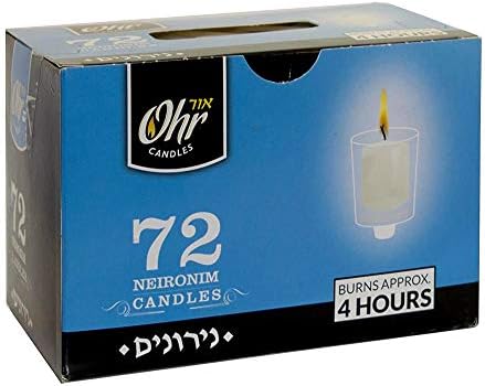 OHR CANDLES Ohr 4 Hour Neironim Candles, Shabbat and Small Votive Wax Candle, 72 Count - Image 2