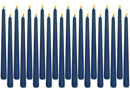 Navy Blue Taper Candles for Home Decoration, 20 Pack 10 Inch Unscented Dripless Candlesticks for Dinner Party by Unknown