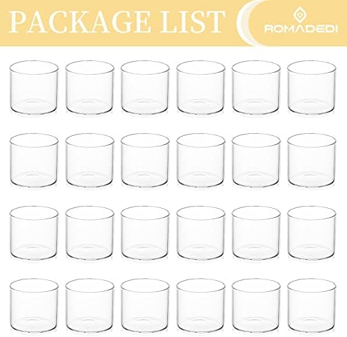 Romadedi Wedding Votive Tea Light Holders, Mini Clear Glass, 24pcs - Image 5