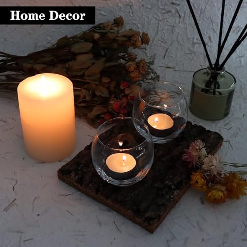 PINIWON 12pcs Clear Glass Round Votive Candle Holders, 2.6'' H x 3.1'' W - Image 6