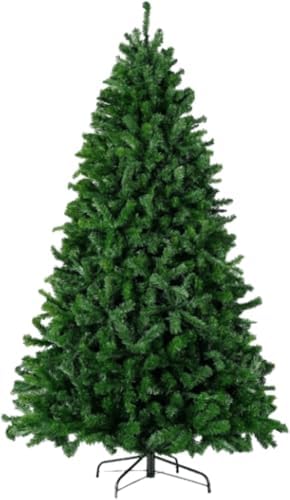 Artificial Christmas Tree, 1000 PVC Tips Full Hinged Spruce Tree with Foldable Metal Stand, Easy Assembly Xmas Tree for Home Office Holiday Party Decoration (Green, 7FT) by BOP