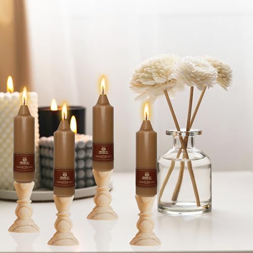4 PCS Short Taper Candles Brown Candle Tapers Candle Sticks 5 inch for Dinner Household Wedding Party Home Décor Candles - Image 6