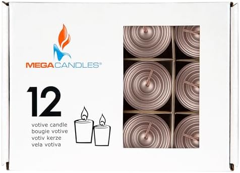 Mega Candles 12 pcs Unscented Rose Gold Votive Candles, Hand Poured Wax Candle 15 Hour 1.5 Inch x 2.25 Inch, Home Décor, Wedding Receptions, Centerpieces, Occasions, Events, Festivities, Meditations - Image 3