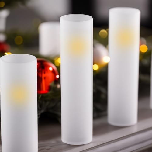WGVI Hurricane Candle Holder Sleeve, W: 3", Ht: 14", Frosted Glass Cylinder Open Both Ends, Chimney Tube Shade, 6 Pieces - Image 6