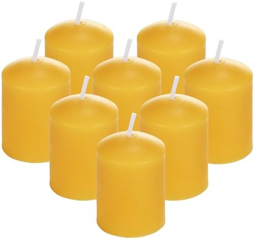 8PCS Pure Beeswax Votive Candles, Mini Pillar, 9H Burn, Self-Standing by Aglary