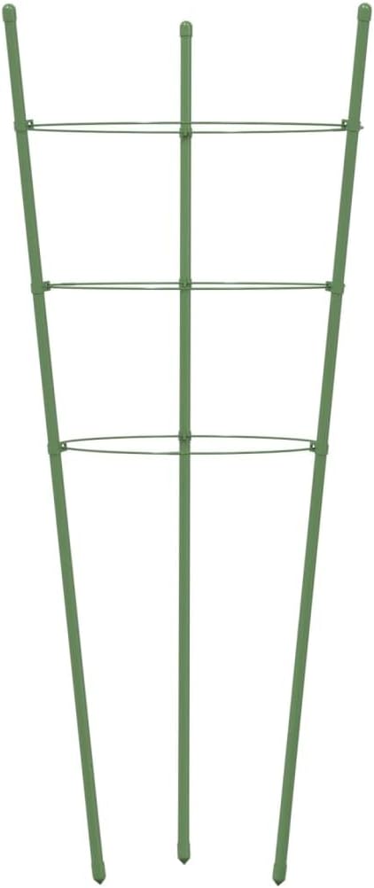 5 Pcs Garden Plant Support Set, 23.6 Inch Steel Tomato Cages for Climbing Flowers, Vegetables, Peonies, and Vine Plants, Green Heavy Duty Trellis Stakes