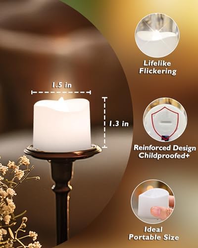 Homemory 24-Pack Battery Tea Lights with Timer Built in, Auto-On 6H Daily - Image 3