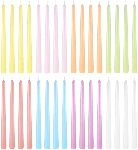 MTLEE 16 Pcs Long Taper Candlestick Bulk 10 Inch Smokeless, Macaron by MTLEE