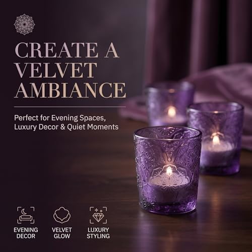 Purple Mandala Glass Tealight Holders, 12 Pack - Image 6