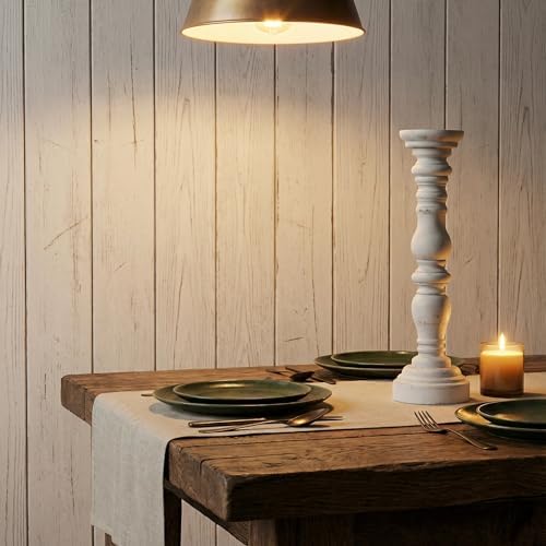 SOFE Farmhouse Wooden Pillar Candle Holders, 16" Tall Handmade Distressed - Image 2