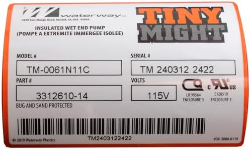 Waterway Plastics 3312610-14 Tiny Might Circulating Pump 115V